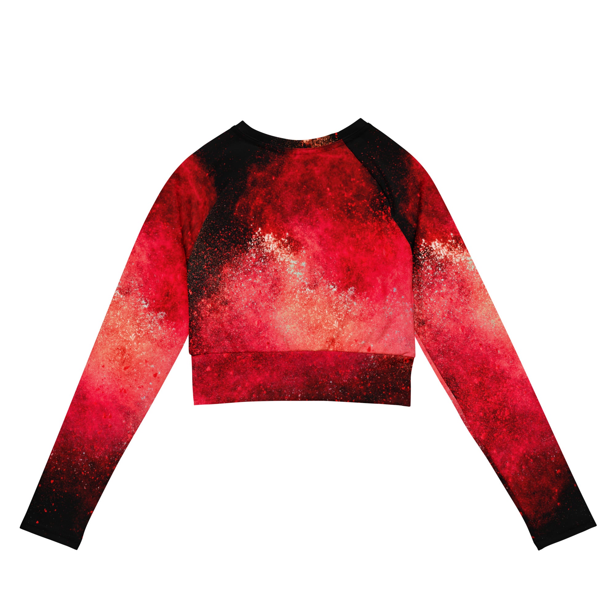 Christmas Party Cropped Top. Long Sleeved Christmas Colors Streetwear or Activewear. WickedYo.